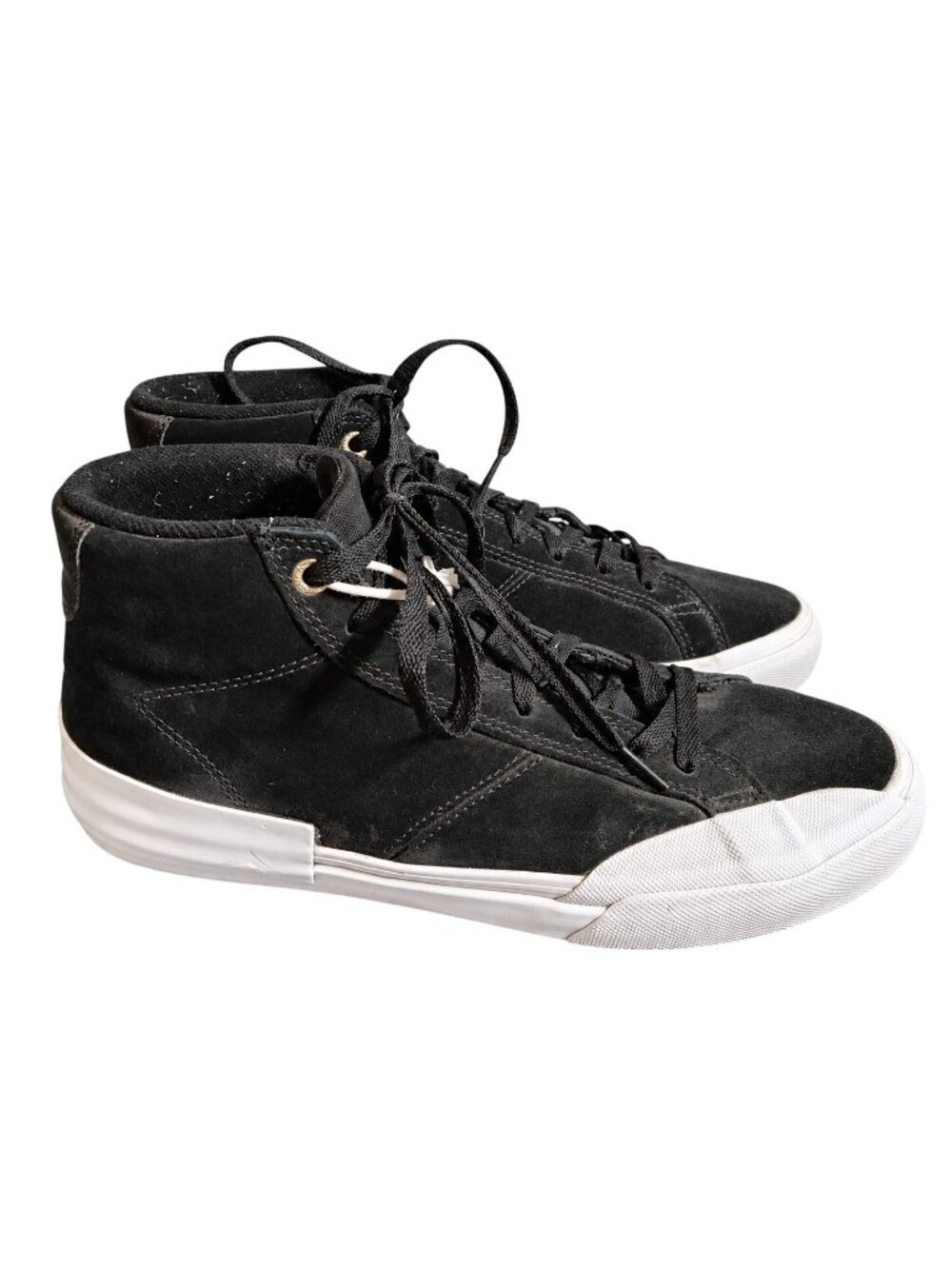 Emerica Omen Hi Black Suede Skate Shoes Mens Size 9.5 Vulcanized Sole Double Wal